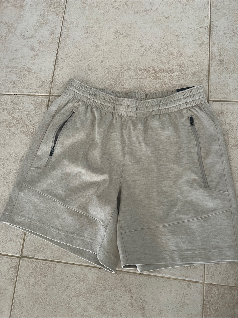 DSG Men's Athletic Shorts in Light Gray with Zip Pockets